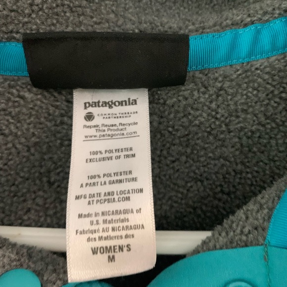 Patagonia Synchilla size M grey and aqua - Picture 3 of 3